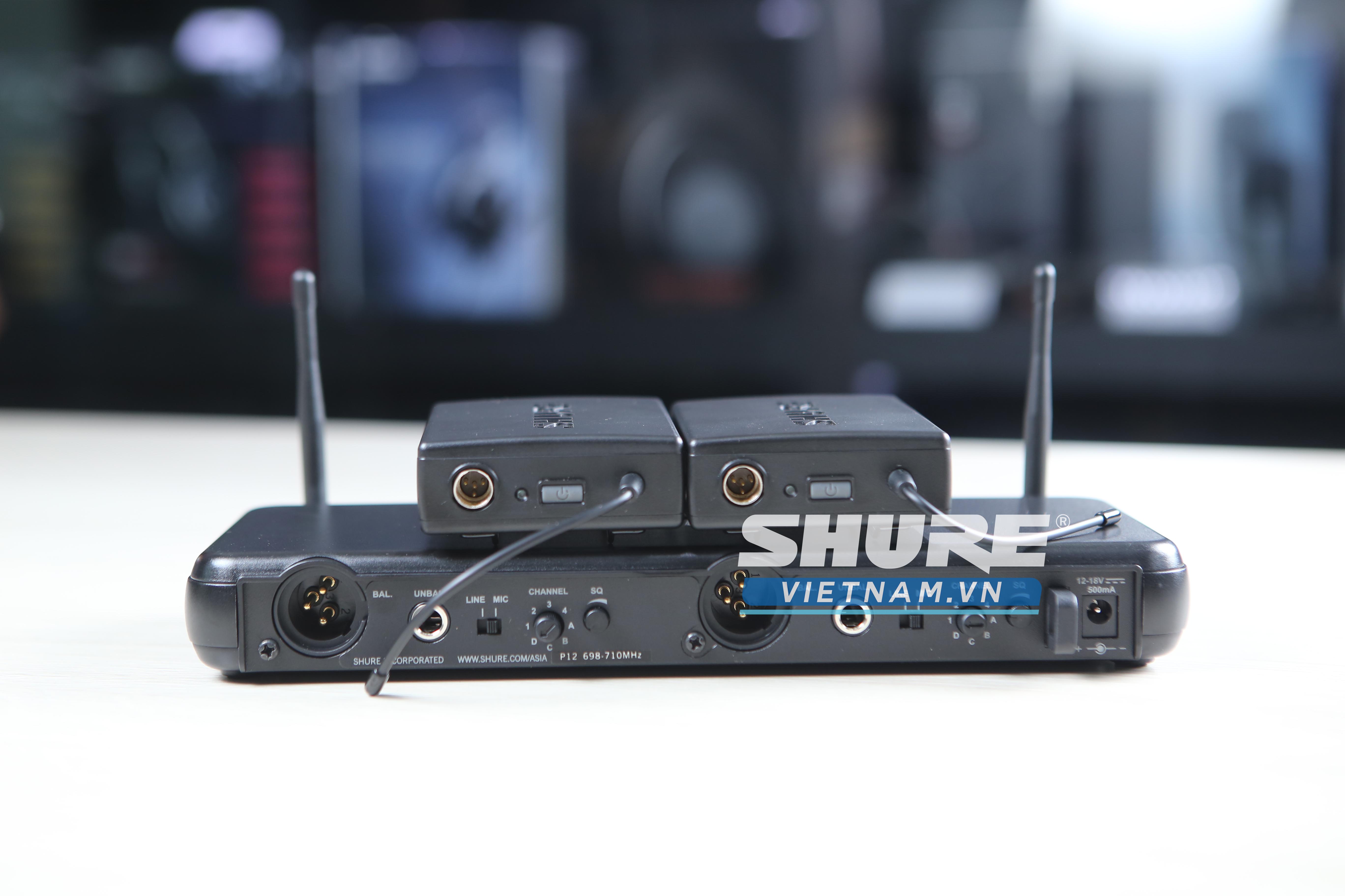 Bộ thu và phát kèm micro không dây cài áo Shure SVX188/CVL Dual